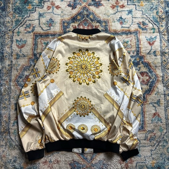 Versace Gold Zip-up Light Jacket Medium - Picture 2 of 8
